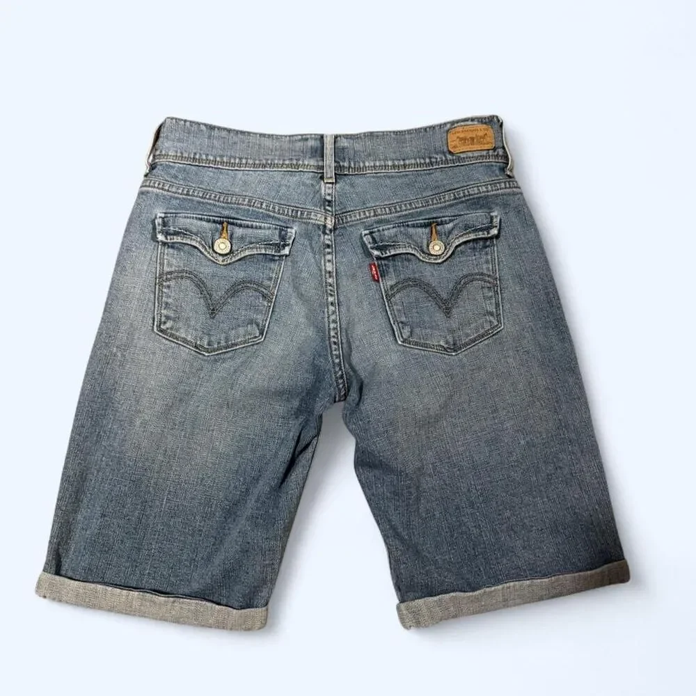 Levi's Women's Blue Bermuda 515 Blue Denim Shorts